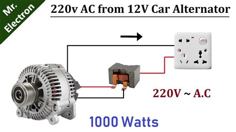 how to get 220v from car alternator